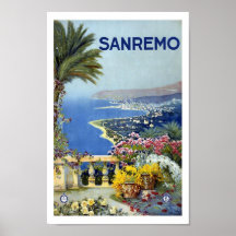 Poster van de Reis van Italië Europa van Sanremo h