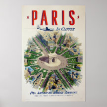 Poster van de Reis van Parijs Frankrijk het Vintag
