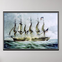 Poster vintage 1812 de chesapeake de voie HMP Shan
