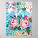 Poster vintage de roses