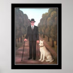 Poster vintage d'homme et de chien