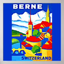 Poster-vintage Reis kunst-Berne