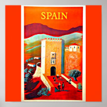 Poster-vintage Reis kunst-Spanje 2