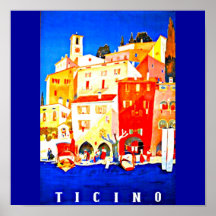 Poster-vintage Reis kunst-Ticino