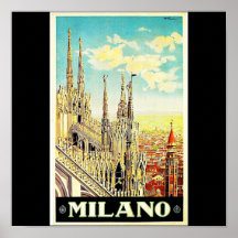 Poster-vintage reis-Milaan