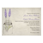 Pot de maçon rustique de lavande | épousant invitations personnalisées