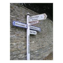 Poteau indicateur chez Berrynarbor, Devon du nord, Photos D’art
