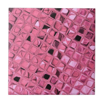 Poule mouillée rose Girly métallique brillante de  Carreau En Céramique