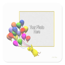 Poulet d'anniversaire et ballons (cadre de photo)