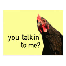 Poulet drôle d'attitude - vous talkin à moi ? cartes postales