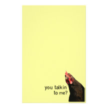 Poulet drôle d'attitude - vous talkin à moi ? motifs pour papier à lettre