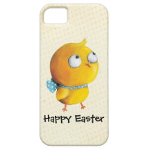 Poulet jaune de Pâques avec le ruban Étuis iPhone 5