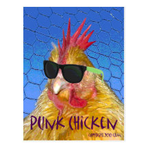 Poulet punk carte postale