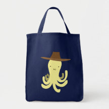 Poulpe de jaune de chapeau de cowboy sacs en toile