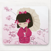 Poupée de Sakura Kokeshi Tapis De Souris