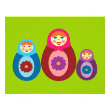 Poupées de Matryoshka Cartons D'invitation