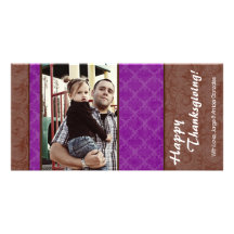 pourpre 4x8 et carte florale de thanksgiving de Br Cartes De Vœux Avec Photo