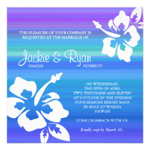 Pourpre bleu de ketmie de faire-part de mariage de