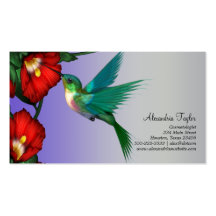 Pourpre bleu turquoise de ketmie rouge de colibri modèles de cartes de visite