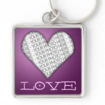 Pourpre de coeur d'amour de Keychain votre photo i