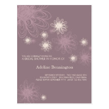 Pourpre de griffonnage de fleur • Douche nuptiale  Carte Postale
