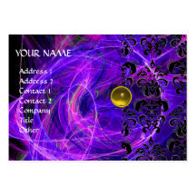 Pourpre de jaune de MONOGRAMME de FRACTALE de DAMA Modèles De Cartes De Visite