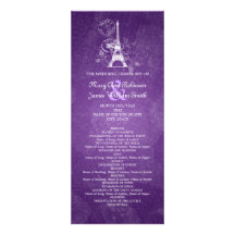 Pourpre romantique de Paris de programme élégant d Faire-part