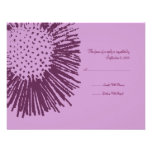 Pourpre RSVP l'épousant floral abstrait Bristols