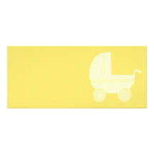 Poussette de bébé jaune double cartes customisées