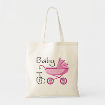 Poussette rose de bébé sac de toile