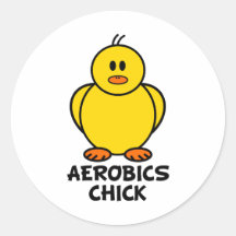 Poussin d'aérobic autocollants ronds