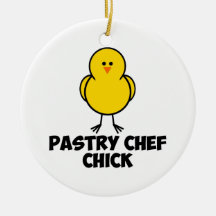 Poussin de chef de pâtisserie ornements de noël