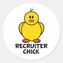Poussin de recruteur autocollant rond