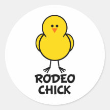 Poussin de rodéo autocollant rond
