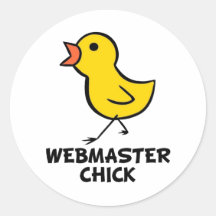Poussin de webmaster autocollant rond