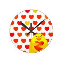 Poussin doux dans l'amour horloge murale