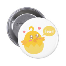 Poussin jaune mignon de bébé en oeuf Shell Badge Avec Épingle