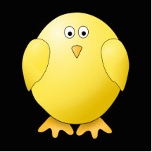 Poussin jaune mignon. Petit oiseau sur le noir Photo Sculpture