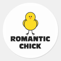 Poussin romantique autocollants ronds