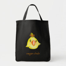 poussin végétalien sacs de toile