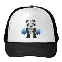 Powerlifter mignon d'ours panda de bébé dans 3d (e casquette de camionneur