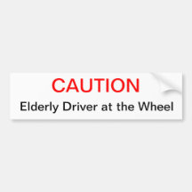 précaution, conducteur plus âgé à la roue autocollant pour voiture