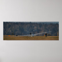 Preflight zweefvliegtuig afdruk