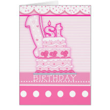 Premier anniversaire de filles cartes de vœux