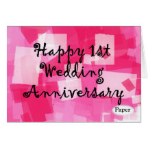Premier anniversaire de mariage carte de vœux