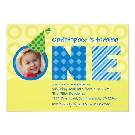 Premier anniversaire "une" invitation de photo