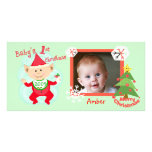 Premier carte photo de Noël du bébé fait sur comma Photocartes Personnalisées
