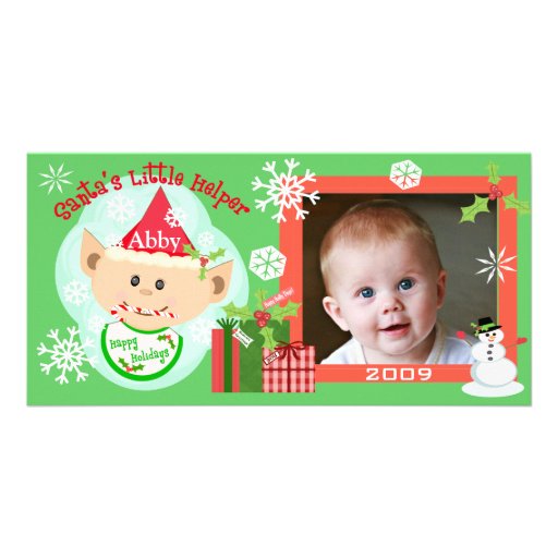 Premier carte photo de Noël du bébé fait sur comma Modèle Pour Photocarte