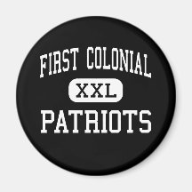 Premier Colonial - patriotes - haut - Virginia Bea Magnets Pour Réfrigérateur