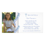 Premier invitation de photo de communion de perles photocarte personnalisée